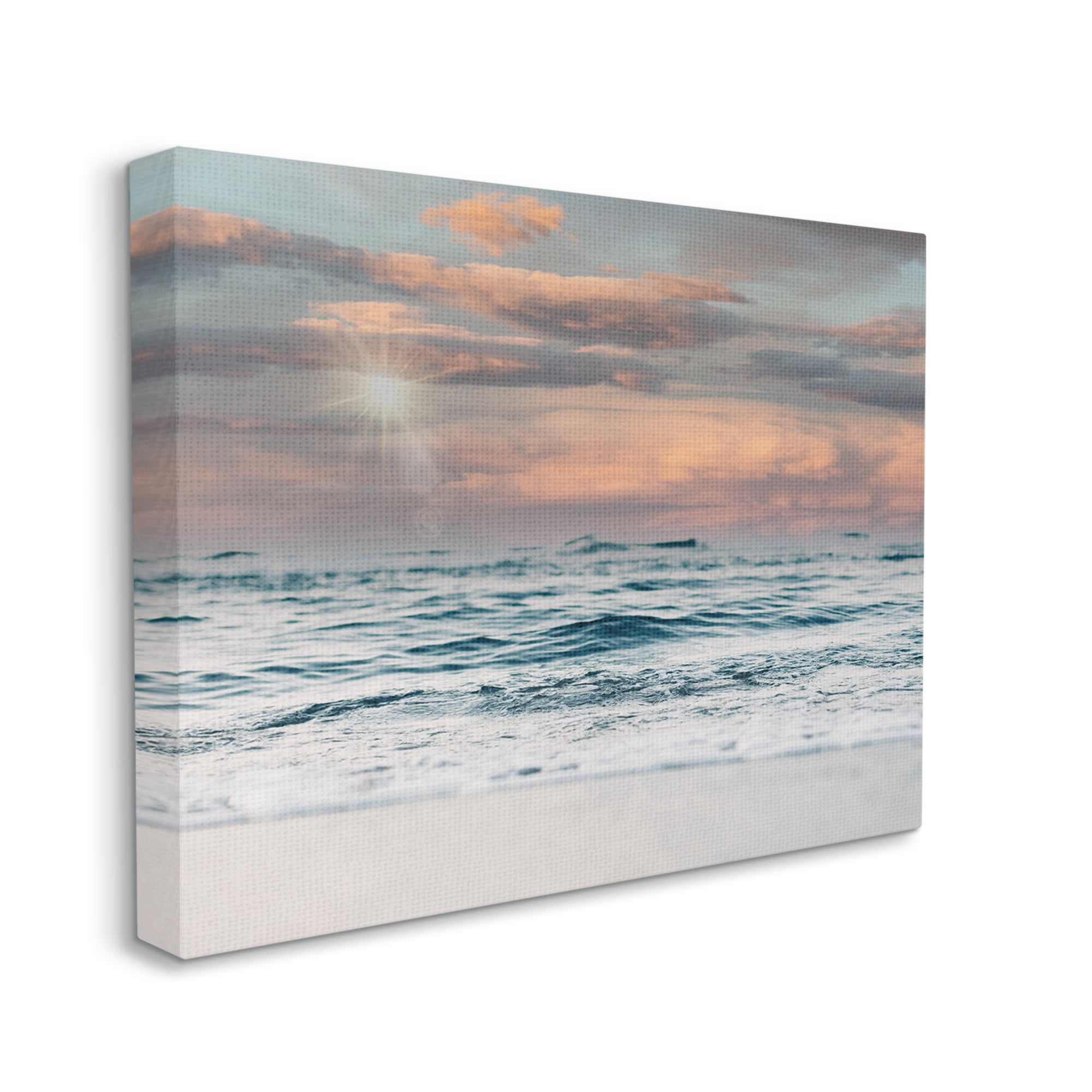 Stupell Industries Cloudy Morning Red Sky Beach Horizon Design, 20 x 16, Design by Tara Moss