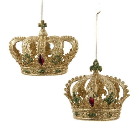 club pack of 12 gold green and red glitter crown club pack of 12 gold green and red glitter crown