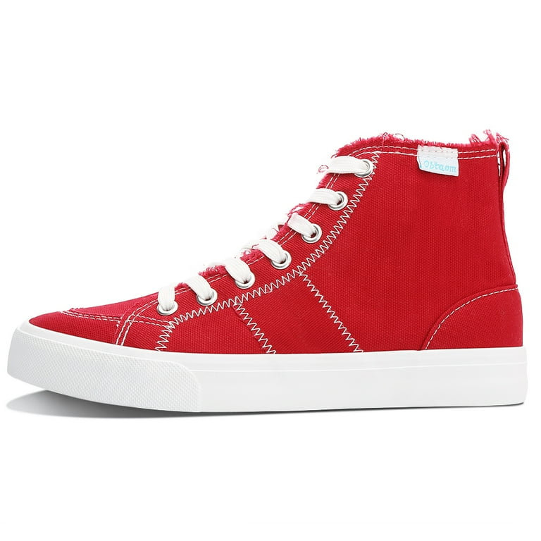 Obtaom Womens High Top Canvas Sneakers Play Mid Fashion Sneaker