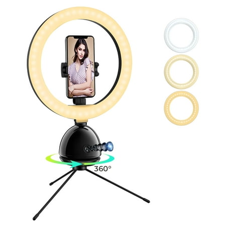 Image of Sopownic Auto Face Tracking Phone Holder & Tripod with Selfie Ring Light No App Required