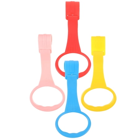 IBASETOY 4pcs Baby Safety Stand Ring Plastic Yellow Walking Assist Nursery Use