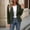 Army Green, variant on Winter Coats for Women Long Sleeves Collared Faux Suede Cropped Jacket Outwear Coffee Open Front Fall Shackets,L