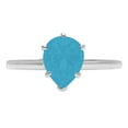 thumbnail image 5 of 1.5 ct Pear Cut Simulated Turquoise Solitaire 18K White Gold Womens Engagement Ring, 5 of 6