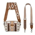thumbnail image 6 of Wrangler Crossbody Bag for Women Boho Aztec Small Multi Pocket Crossover Purse, Coffee, 6 of 7