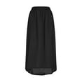thumbnail image 4 of Wdfiry Womens Flowy Long Skirts Summer Casual Solid Color Midi Skirt Fashion High Waist Pleated Side Split Midi Skirt, 4 of 6