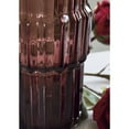 thumbnail image 3 of Signature Design by Ashley Dorlow Dark Mauve Glass Decorative Vase Set of 2 - Medium 9" Indoor/Outdoor Fluted Accent Pieces, 3 of 5