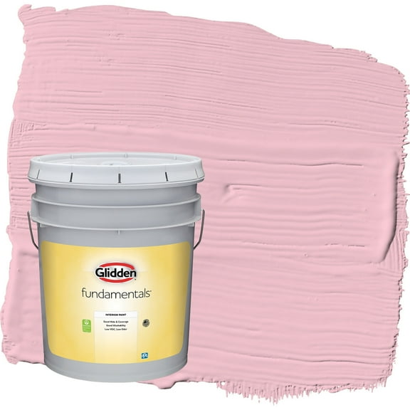 Glidden Fundamentals Rose Melody / Pink Flat Interior Paint, 5 Gallon