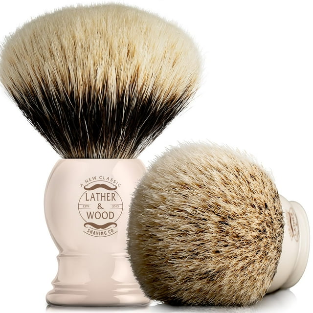 Pure Blaireau Brosse à Raser -Premium Fait Main - Simply the Best Brosse à Raser de Luxe pour Hommes (Pure Blaireau)