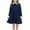 Navy, variant on Lenpel Toddler Girls' Dresses Cotton Long Sleeve Doll Neck A-Line Casual Dress Baby Girl Fall Outfits for 2-12 Y