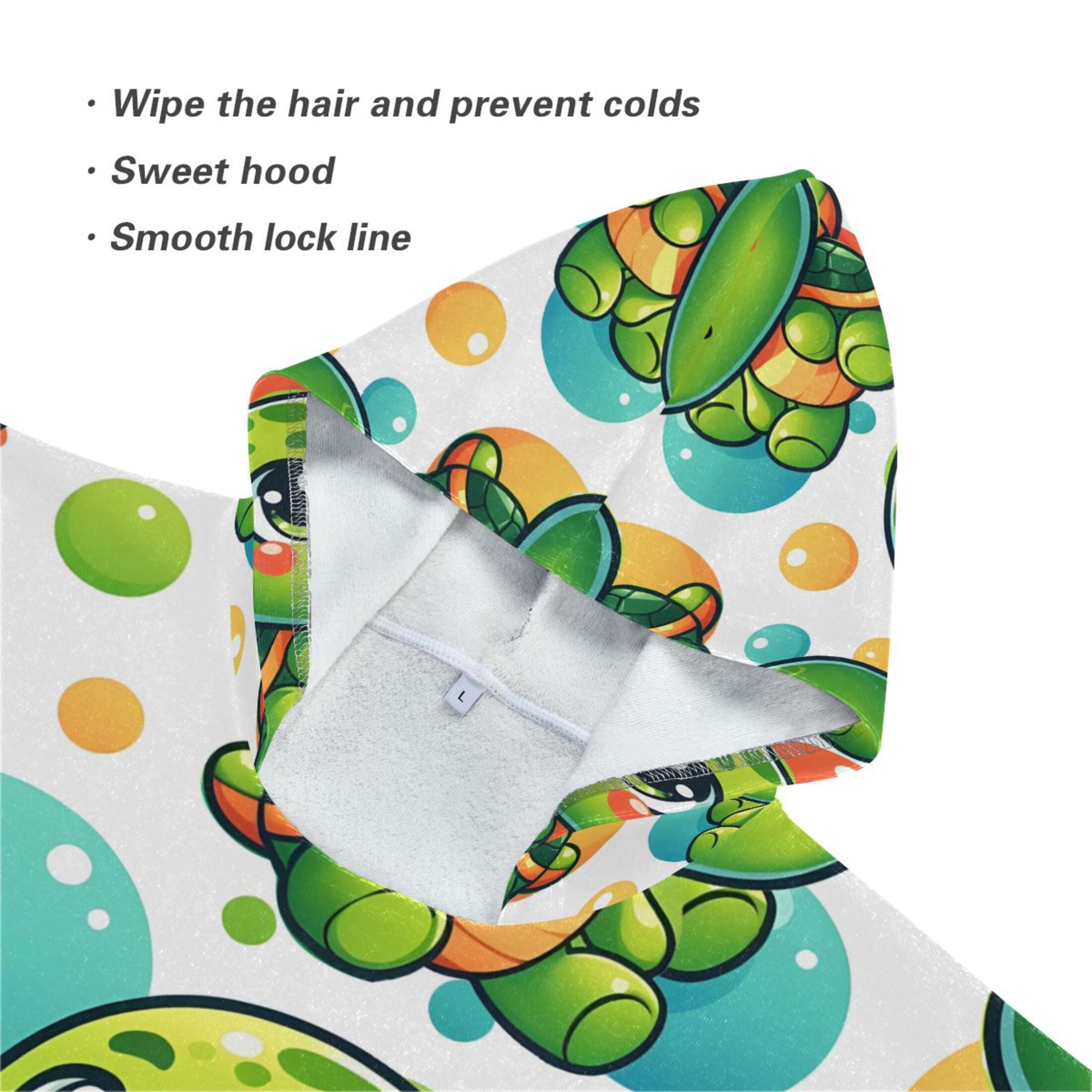 Kid Hooded Beach Towel Bath Poncho Towels Soft Absorbent Quick Dry for Boy Girl Baby Turtle and Ball S