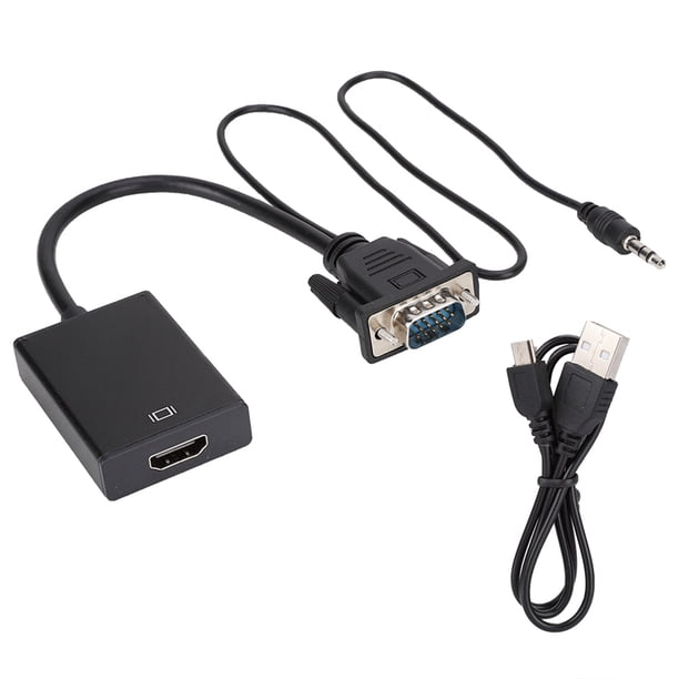 Cable convertidor VGA a HDMI con audio para proyector, PC y HDTV 1080P