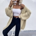 thumbnail image 4 of AOOCHASLIY 2023 Women Tops Women's Fashion Top Cardigan Outwear Coat Long Sleeve Coat, 4 of 5