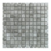 Art3d Square Grey 12 in. x 12 in. Stone Mosaic Backsplash Tile(4-Pack)