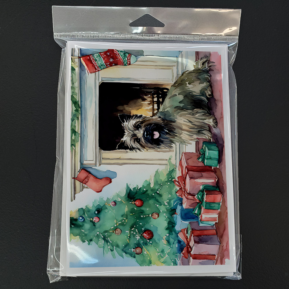 Cairn Terrier Christmas Greeting Cards and Envelopes Pack of 8 7 in x 5 in