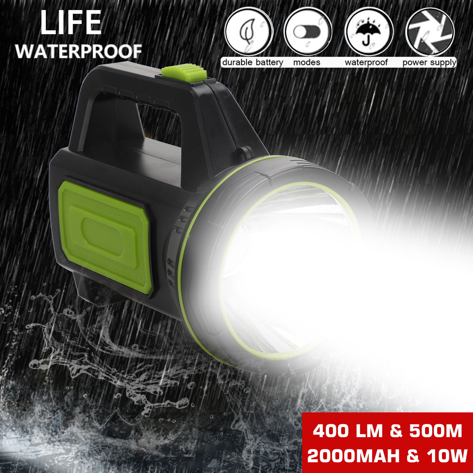 Handheld Hunting Spot Light Rechargable Handheld Sport Lamp 5000 Lumen 500m Beam 