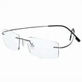 thumbnail image 2 of HUIHUIKK Lightweight Rimless Frame +1.00 Bifocal Reading Glasses Gray Readers Spectacles w Case New!, 2 of 4
