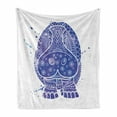 thumbnail image 1 of Hippo Soft Flannel Fleece Throw Blanket, Ornamental Ombre Style Watercolor Effect on Abstract Hippo Animal, Cozy Plush for Indoor and Outdoor Use, 60" x 80", Indigo Purple and White, by Ambesonne, 1 of 6