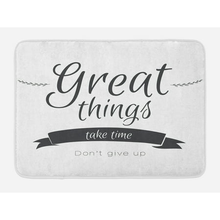 Quotes Bath Mat, Modern Inspirational Lettering 
