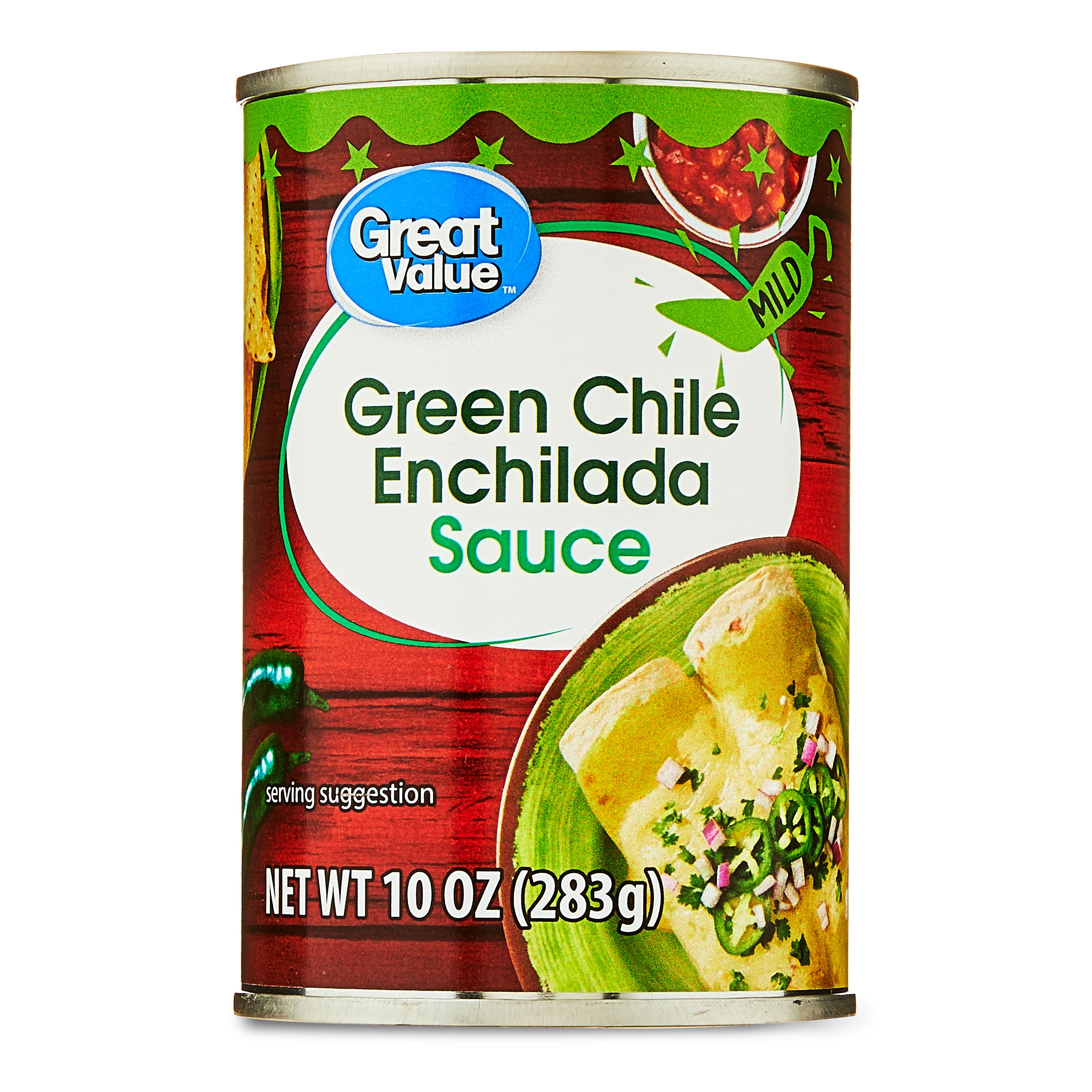 Great Value Green Chile Enchilada Sauce, Mild, 10 oz Can