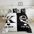 thumbnail image 2 of Valentine'S Day Comforter Set Twin Size,King And Queen Crown Bedding Set For Couple Lovers,Her His Romantic Down Comforter Gifts,Mr Mrs Quilt Set Black White Bedroom Decor 2 Pcs, 2 of 7
