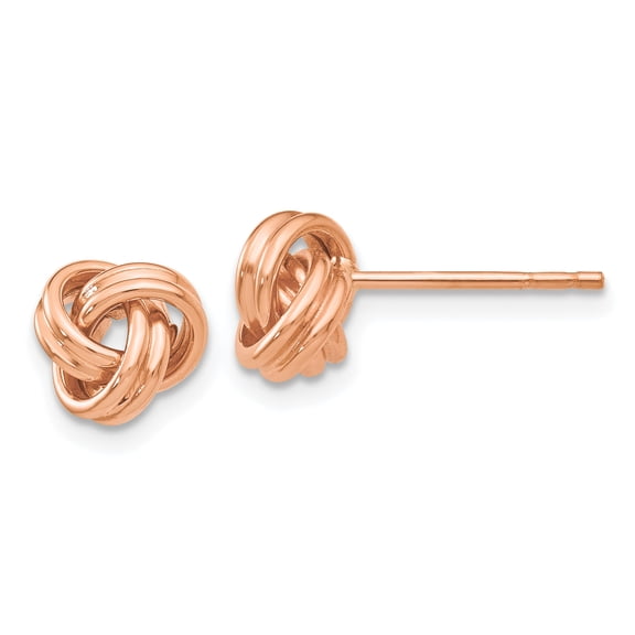 Primal Gold 14 Karat Rose Gold Love Knot Post Earrings