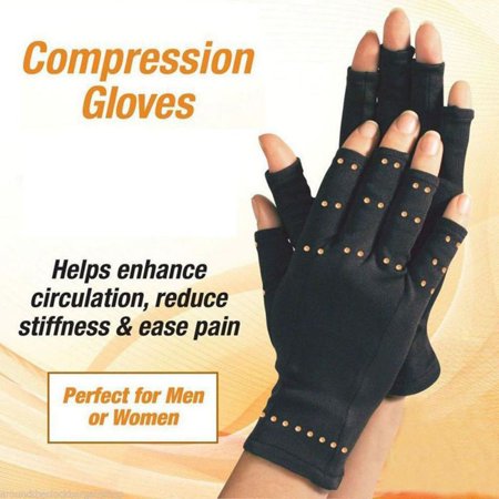 Copper Compression Arthritis Gloves, Carpal Tunnel, Computer Typing, and Everyday Support for Hands, Best Copper Infused Fit Glove for Women and Men (1