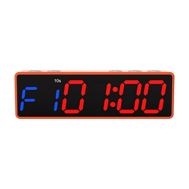 sweethay Reloj magnético del gimnasio del contador de tiempo del intervalo de encargo del ABS para los relojes del gimnasio del gimnasio en Electrónica marco naranja Fuente azul y roja.