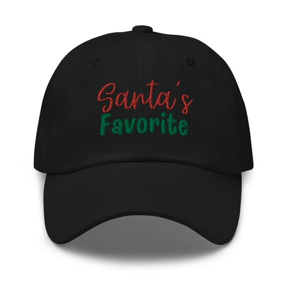 Santa's Favorite Embroidered Dad Hat (Black)