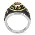 thumbnail image 6 of US Marines Ring for Men Women Unisex Stainless Steel Military Ring in Black and Gold with Red Stone Rock, 6 of 10