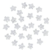 Offray Accessories, White 3/4 inch Value Pack 5 Petal Flower with Pearl Accessory for Wedding, Hair Clips, and Scrapbooking, 30 count, 1 Package