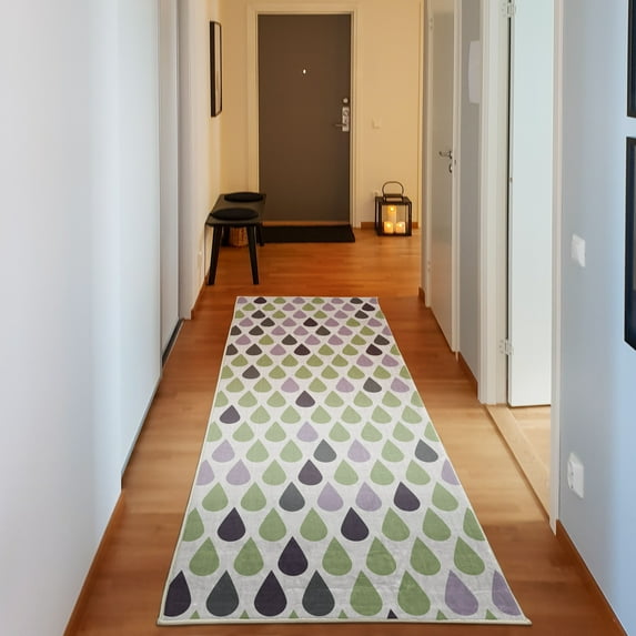 Nature Decorative Rug, Repeated Minimalist Rain Drops Splashes Tears of Earth Air Gravity Image Art, Quality Carpet for Bedroom Dorm and Living Room, 6 Sizes, Pale Mauve, by Ambesonne