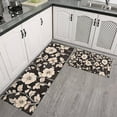 thumbnail image 2 of Pioneer Flower Floral Print Pattern Kitchen Rugs Sets Of 2,Anti Fatigue Kitchen Mat Rugs Non Slip Washable,Decorative Kitchen Floor Mats for Kitchen,Sink,Laundry,17"x30"+17"x47", 2 of 7