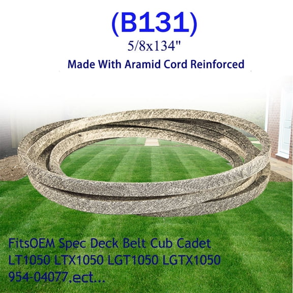Lawn Mower Belt for OEM Spec Deck Belt for Cub Cadet LT1050 LTX1050 LGT1050 LGTX1050 954-04077 (5/8 "x 134") B131