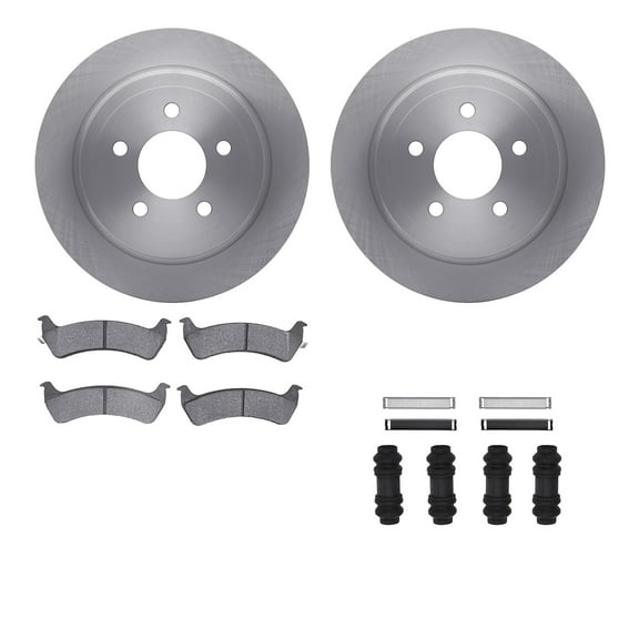 Dynamic Friction Company Rear Brake Rotors with 5000 Advanced Brake Pads includes Hardware 6512-99537