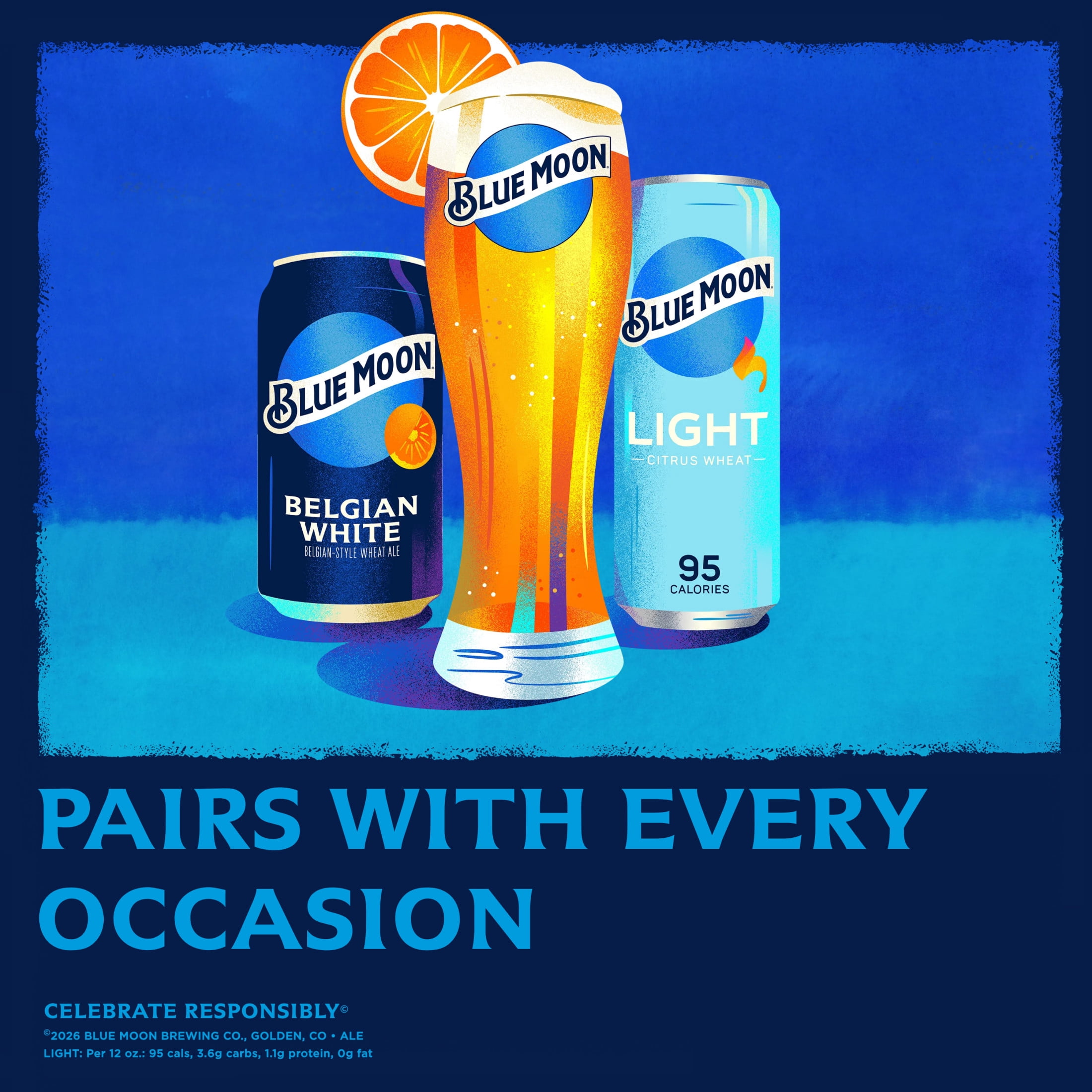 Blue Moon Belgian White Craft Beer, 12 Pack, 12 fl oz Aluminum Cans, 5.4% ABV