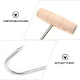 thumbnail image 6 of Jiandong Meat Hooks 2 Meat Hooks for Butchering, T-Shaped with Wood Handle - 12 inch Stainless Steel(11.42X3.94X3.15Inch), 6 of 10