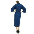 thumbnail image 6 of Bimba Women Long Solid Belt Robe Soft Modal Cotton Wrap Round Plain Bath Robe, 6 of 7