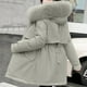 thumbnail image 4 of Chaquetas y abrigos casuales con capucha y manga larga para mujer, abrigo con bolsillo y cremallera, chaqueta larga de invierno de algodón con plumón y manga larga para mujer, 4 of 6