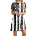 thumbnail image 2 of Patlollav Plus Size Womens Dresses Clearance,Ladies Plain Loose Loose Floral Sunflower Print Short Sleeve Dress, 2 of 6