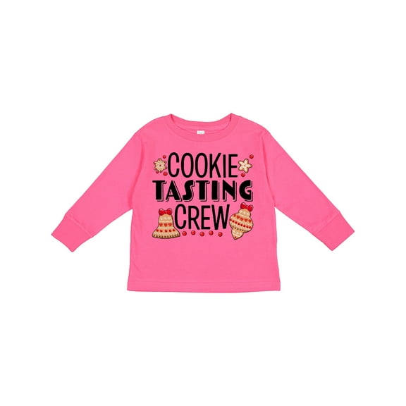Inktastic Christmas Cookie Tasting Crew with Holiday Cookies Boys or Girls Long Sleeve Toddler T-Shirt