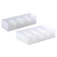 thumbnail image 2 of Sundries Storage Box 2Pcs White Tpu Stackable Sizes for Home Use, 2 of 3