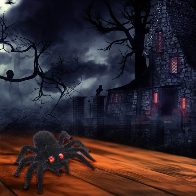 Kbndieu Simulation of Large Spiders Halloween Decorations Simulation Big Spider Prank Toy Scene Decoration Props Flocking Home Essentials