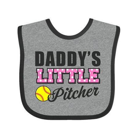 

Inktastic Daddys Little Pitcher Softball Gift Baby Girl Bib