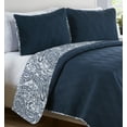 thumbnail image 2 of VCNY Home Elizabeth Reversible Paisley Quilt Set, Full/Queen, Navy, 2 of 7