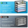 thumbnail image 3 of Behome Desk File Organizer, 5 Trays Paper Organizer Letter Tray with Handle, Paper Sorter Desk Organizer for Office, Home or School, Black, 3 of 7
