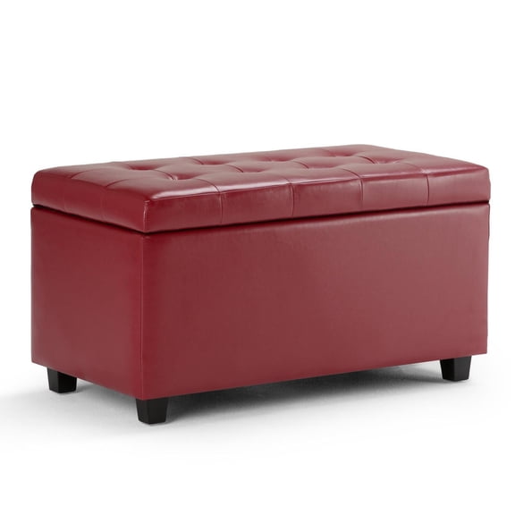 Homestock Retro Relaxation  34 Inch Wide Rectangle Storage Ottoman
