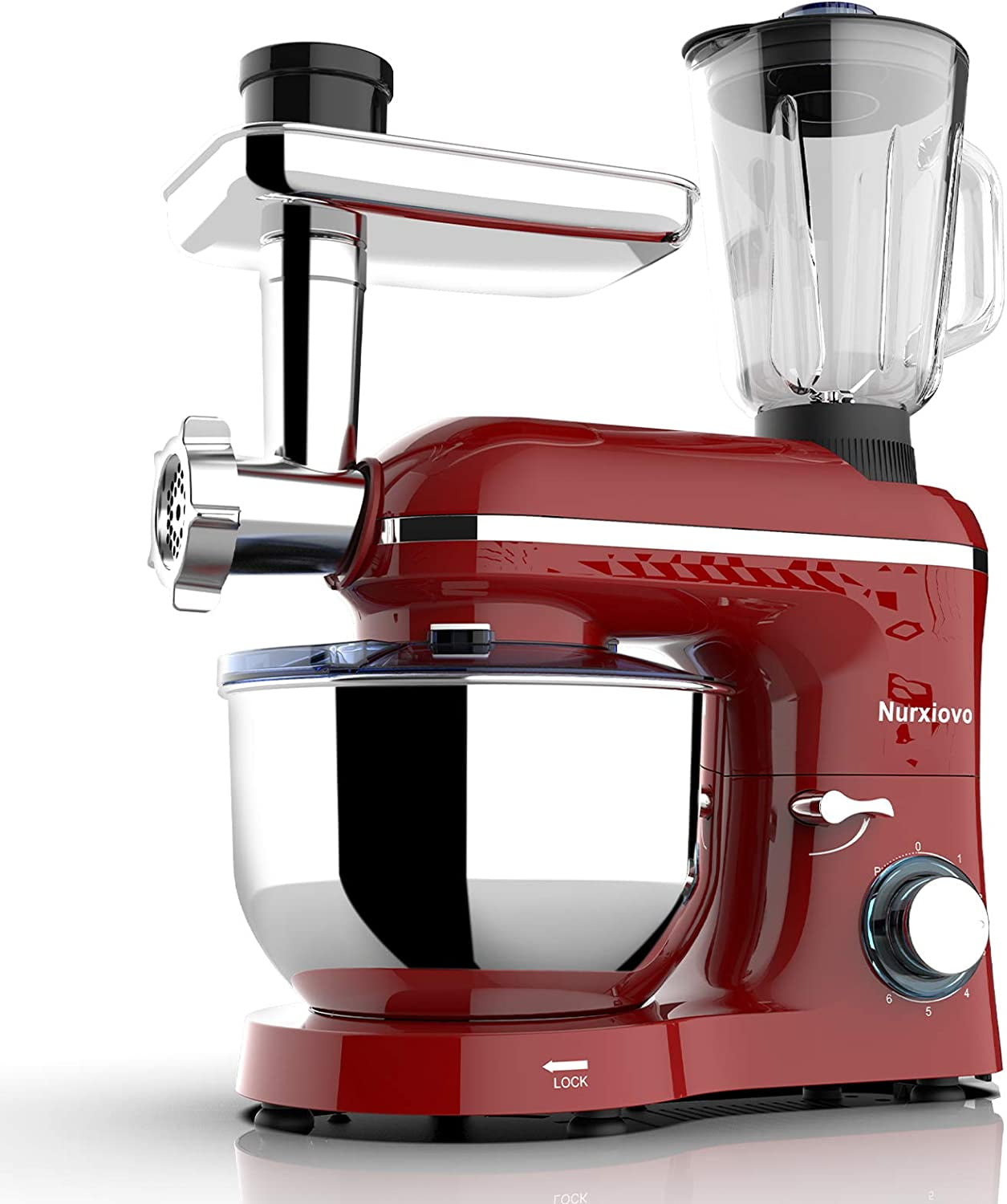 Nurxiovo 3 in 1 Stand Mixer, 850W TiltHead 6.5QT Kitchen Food Mixer, 6
