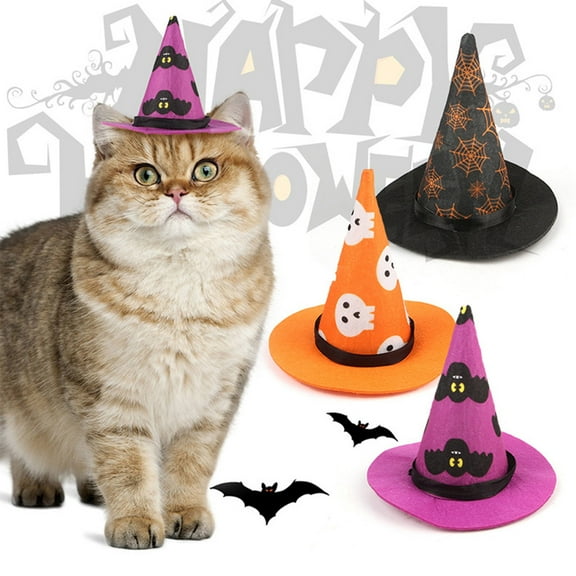 3Pcs Halloween Witch Hat Pet Hat, Halloween Decorations, Halloween Decorations Outdoor, Horrible Party Decors