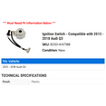 thumbnail image 2 of Ignition Switch - Compatible with 2015 - 2018 Audi Q3 2016 2017, 2 of 2