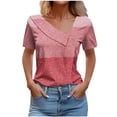 thumbnail image 1 of Blouses pour Femmes T-Shirt à Col en V Décontracté à Manches Courtes pour le Printemps et l'Été, 1 of 1
